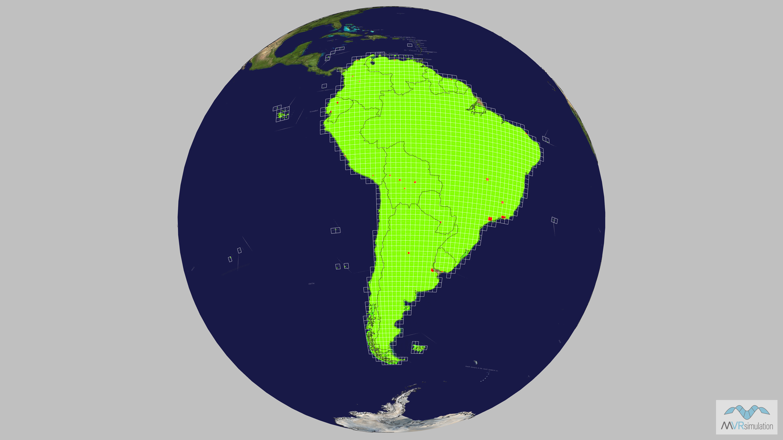 MVRsimulation VRSG scene of virtual Boliva on the South America terrain drive.