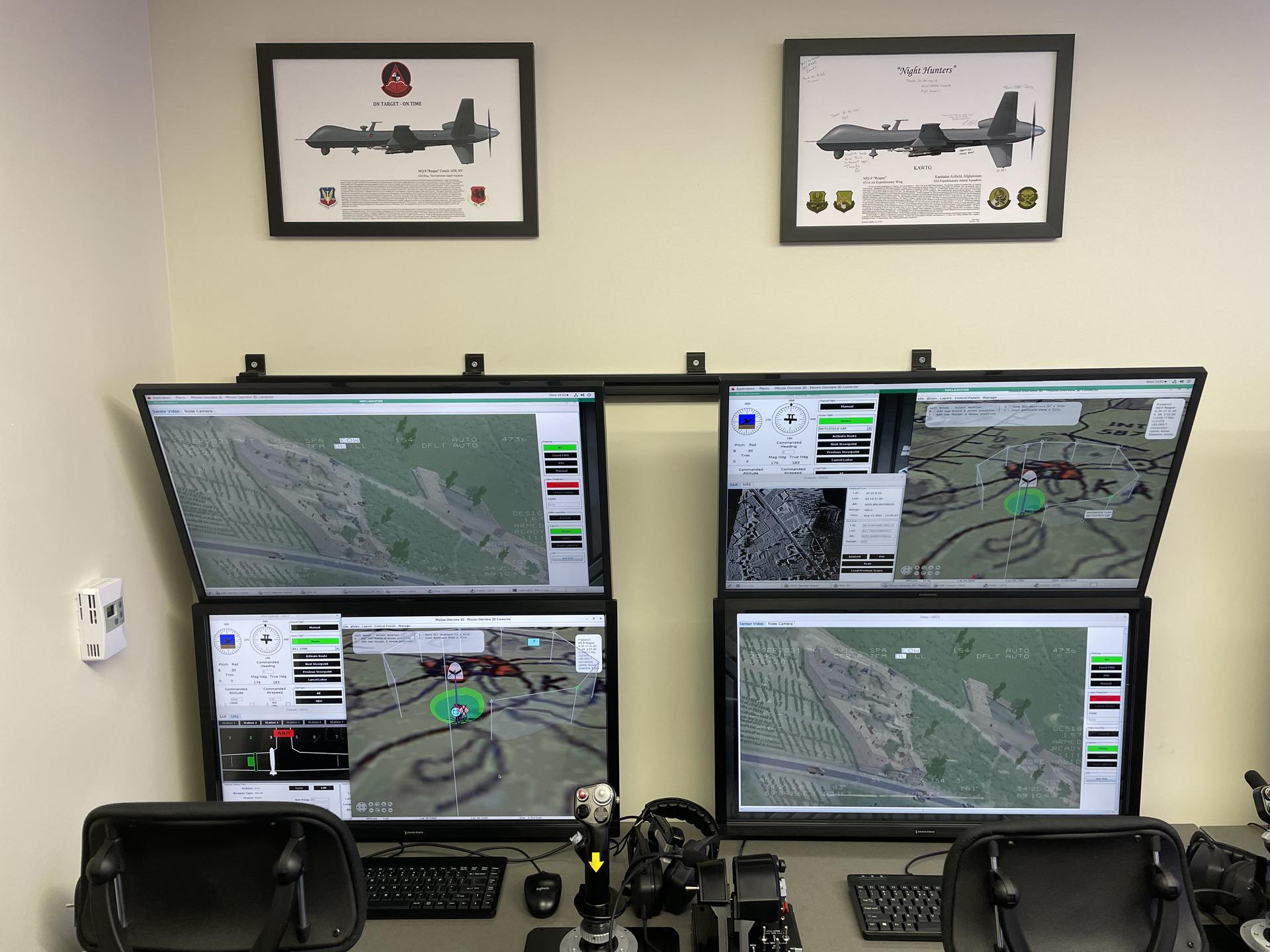 ZedaSoft's Mockingbird UAS/RPA operator training system showing VRSG at the USAFA MDL (ZedaSoft image by Bryan Thomason)
