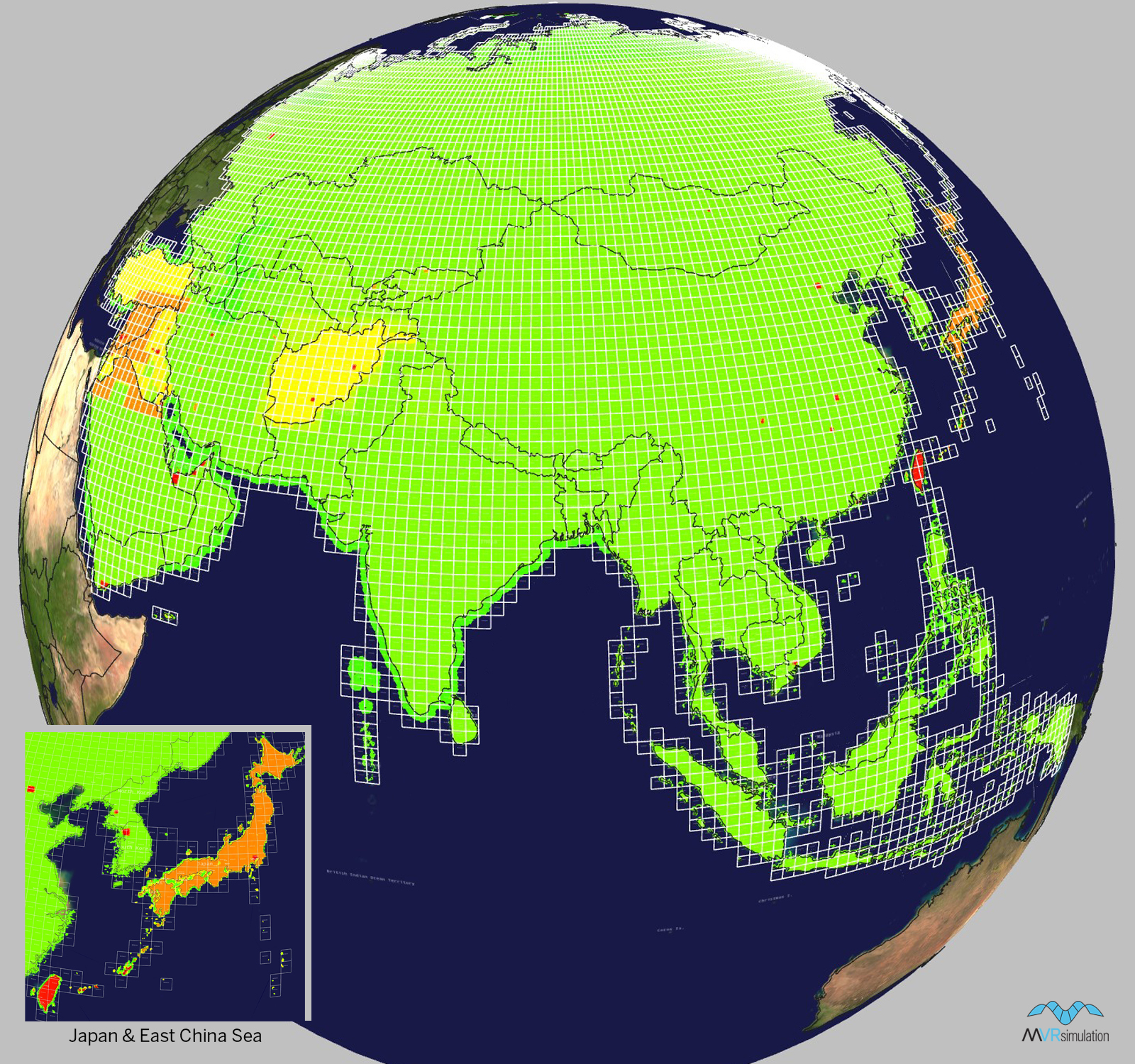 Asia Terrain Coverage Map