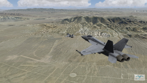 An F/A-18 over NAS Fallon Range