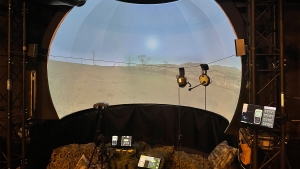 The dome-based Advanced Joint Terminal Attack Controller Training System (AJTS) (DefenseTek image). 